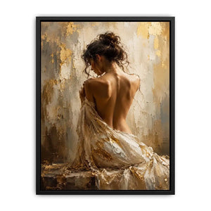   elegant figurative woman canvas bedroom