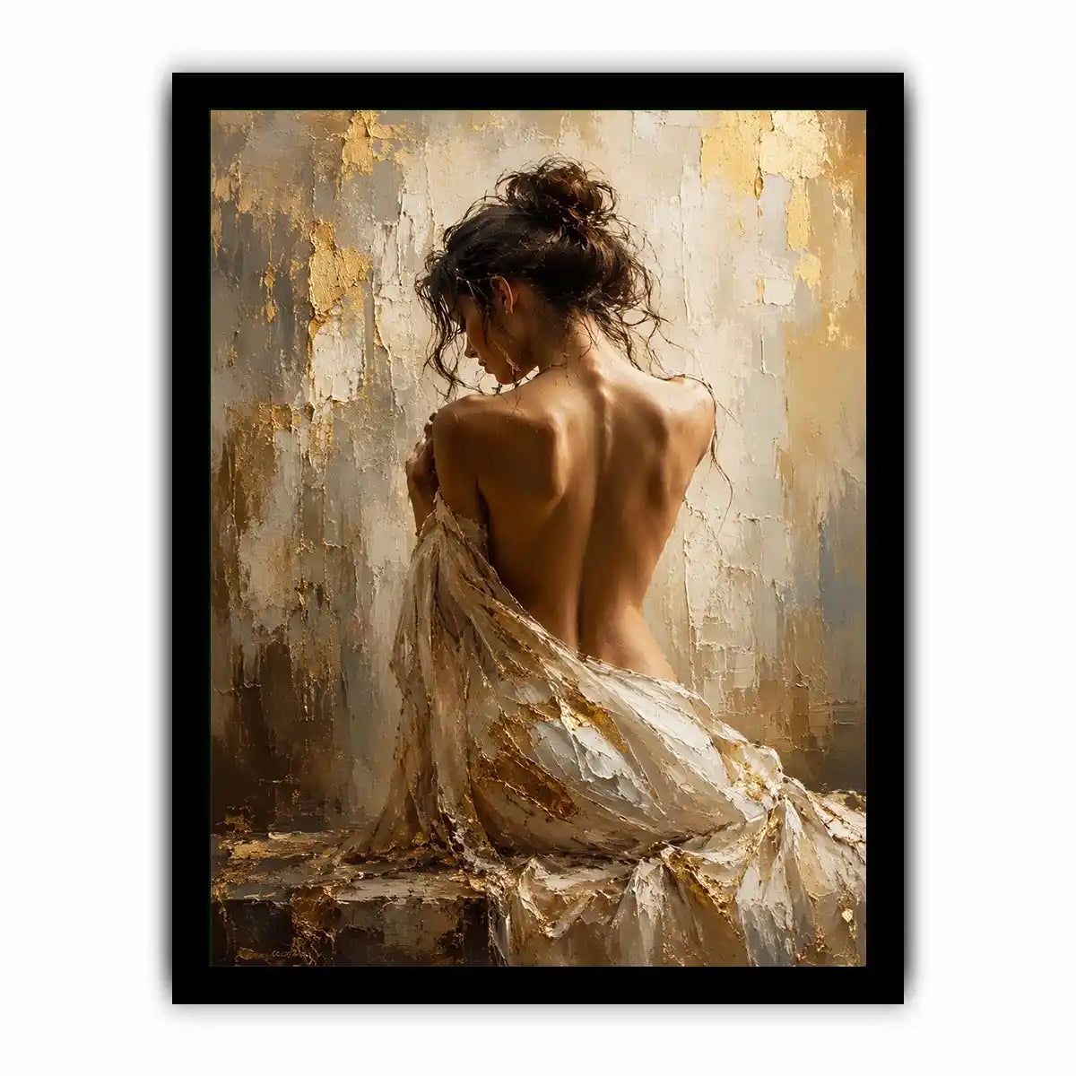   elegant figurative woman canvas bedroom