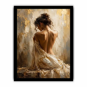   elegant figurative woman canvas bedroom