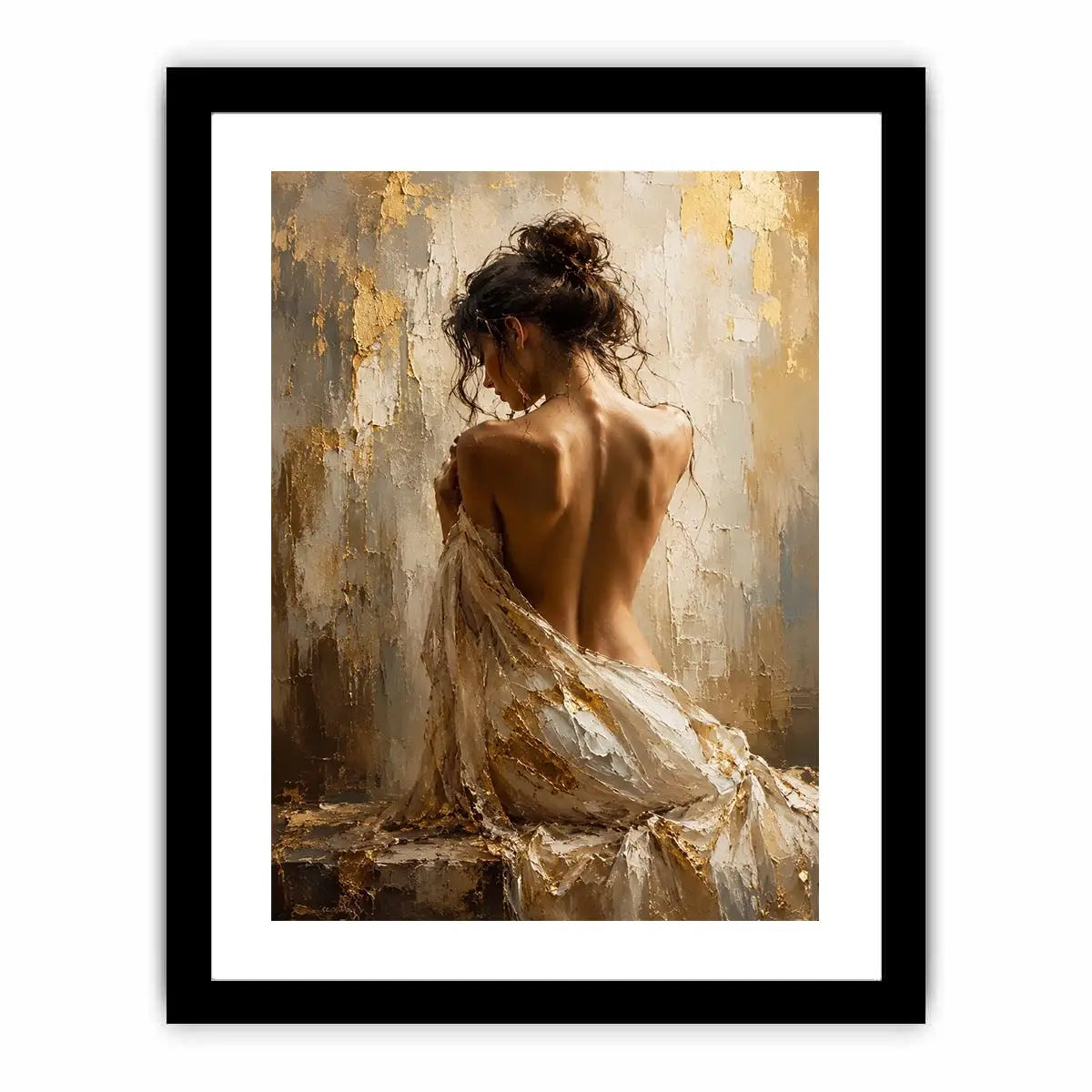   elegant figurative woman canvas bedroom