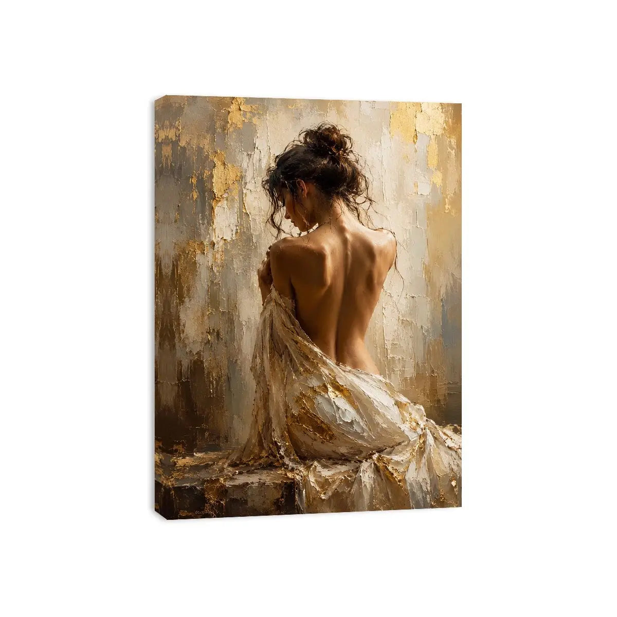   elegant figurative woman canvas bedroom