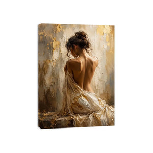   elegant figurative woman canvas bedroom