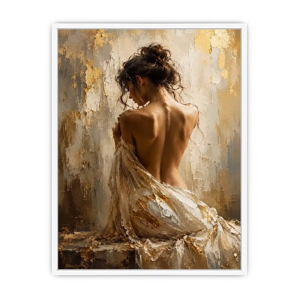   elegant figurative woman canvas bedroom