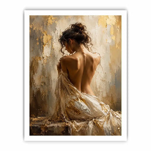   elegant figurative woman canvas bedroom