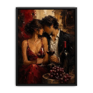   romantic wine couple canvas dining room