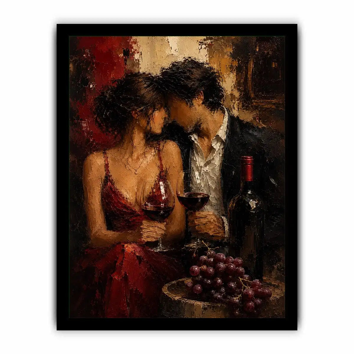   romantic wine couple canvas dining room