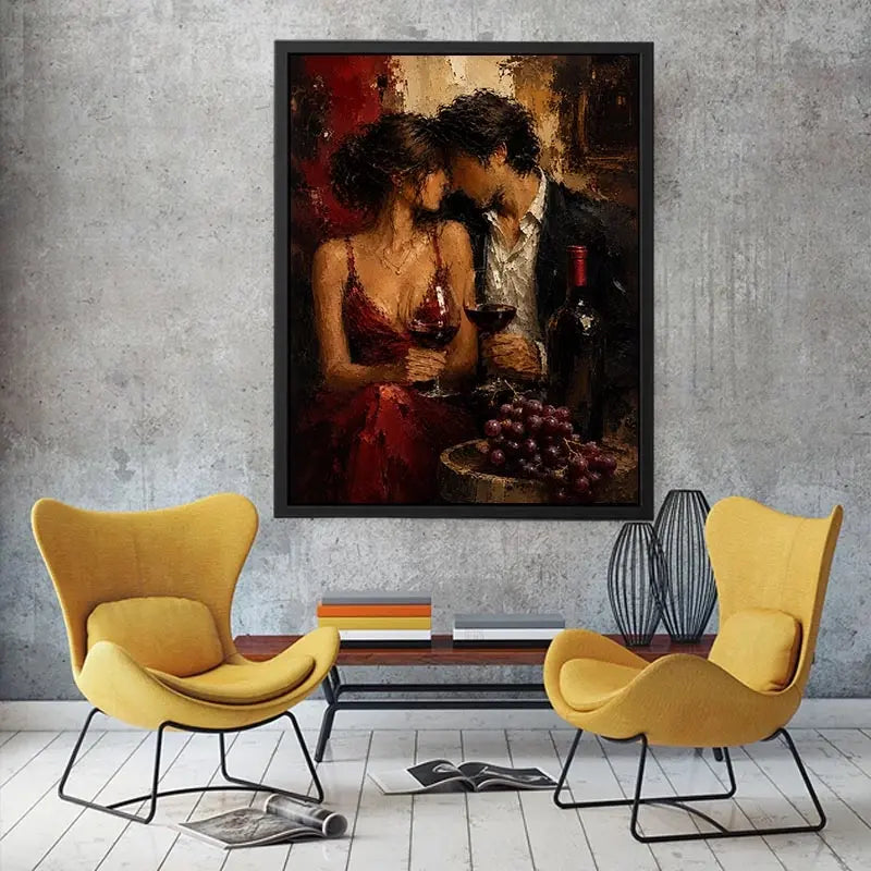   romantic wine couple canvas dining room