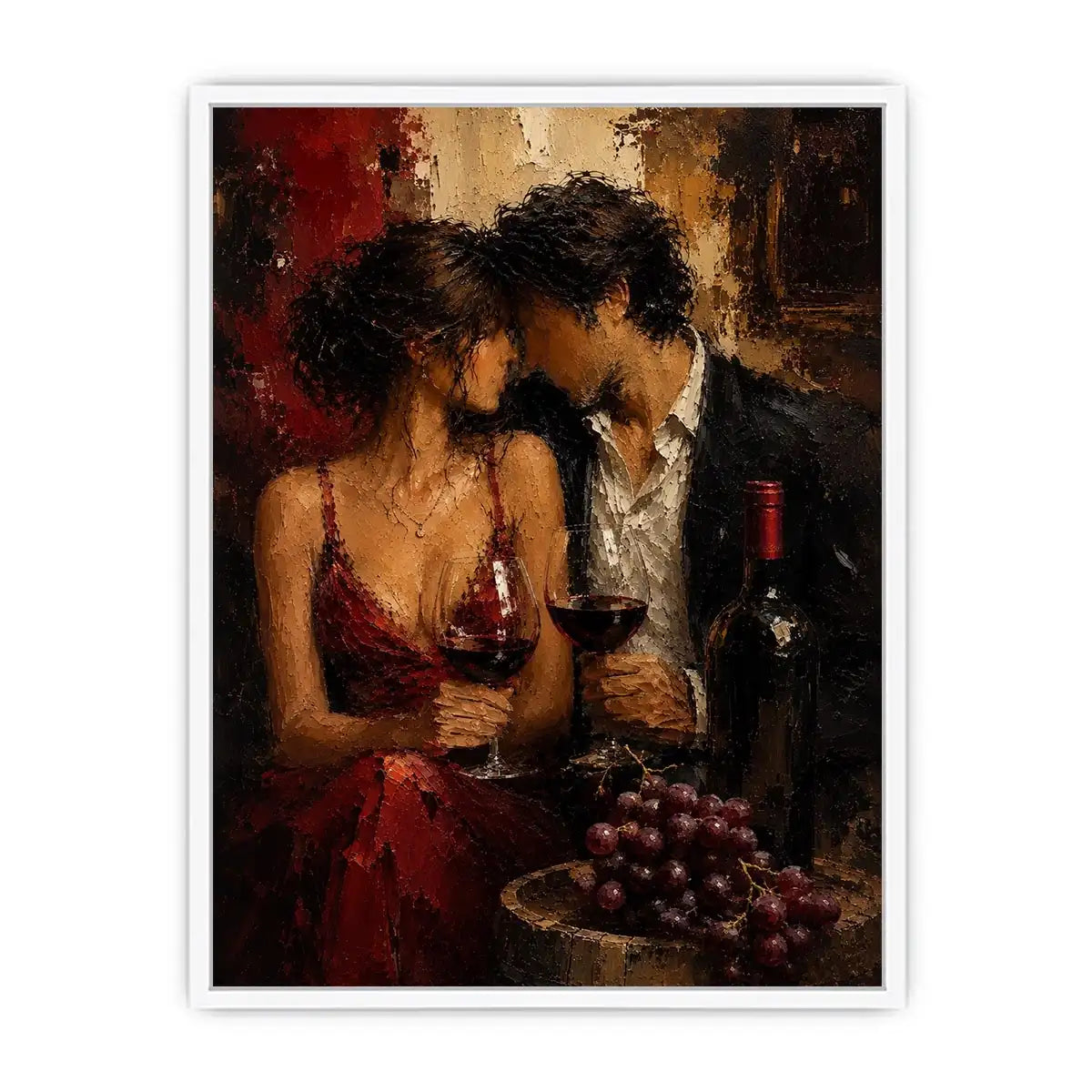   romantic wine couple canvas dining room