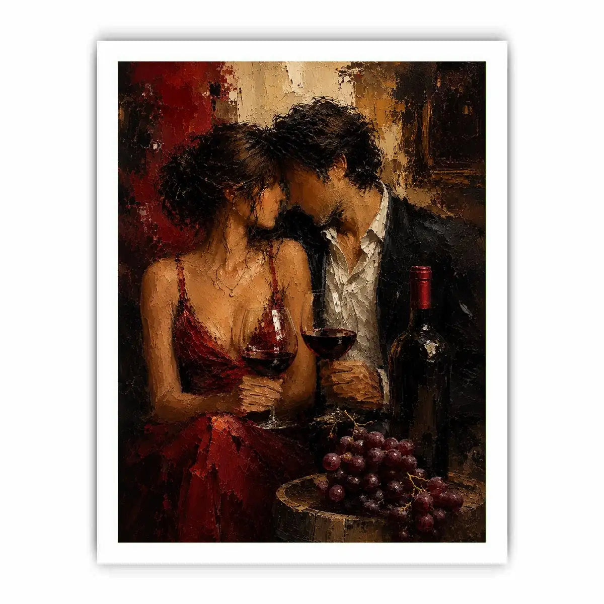   romantic wine couple canvas dining room