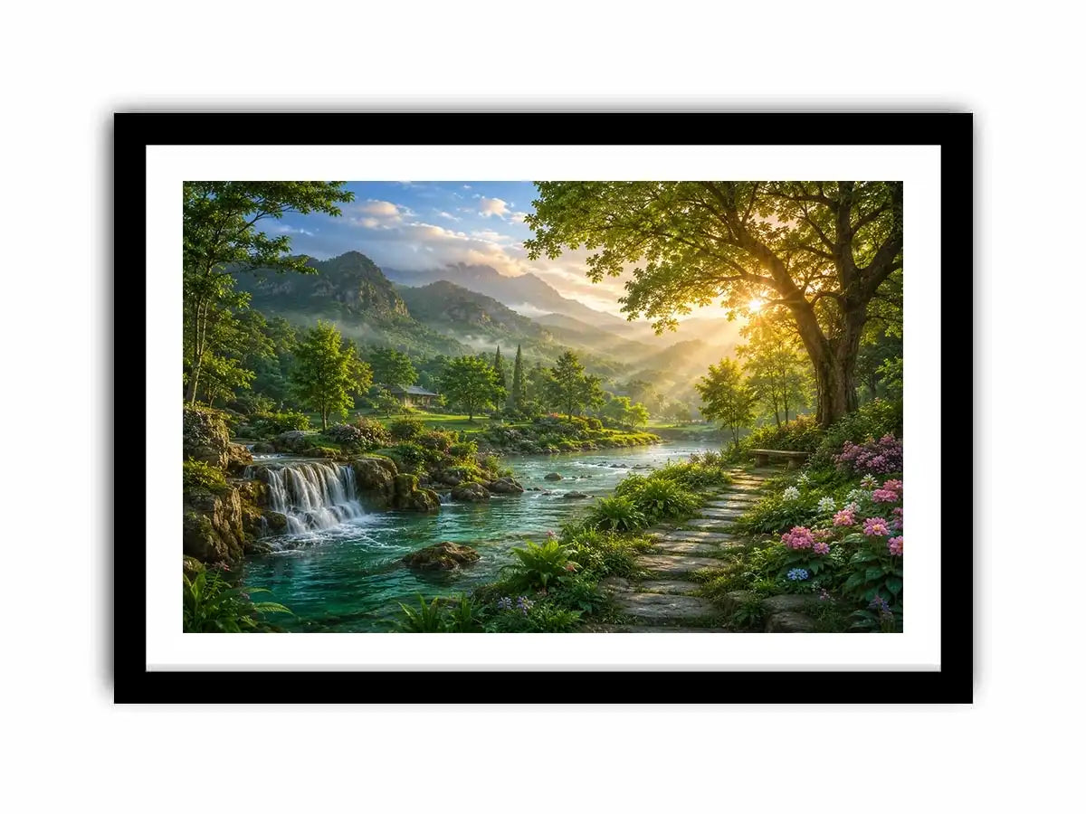   mountain river landscape wall art