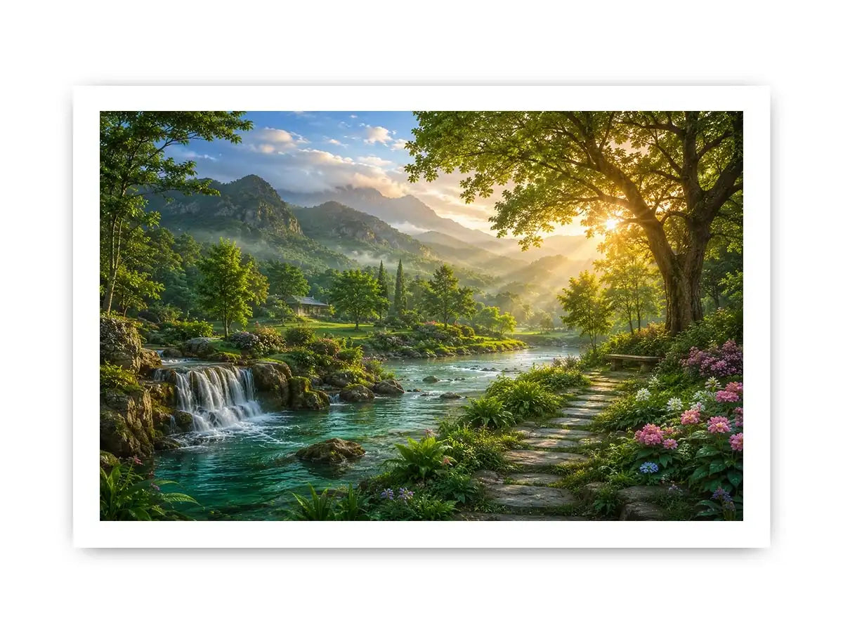   mountain river landscape wall art