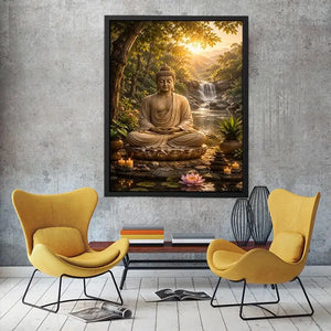   buddha meditation lotus canvas artwork