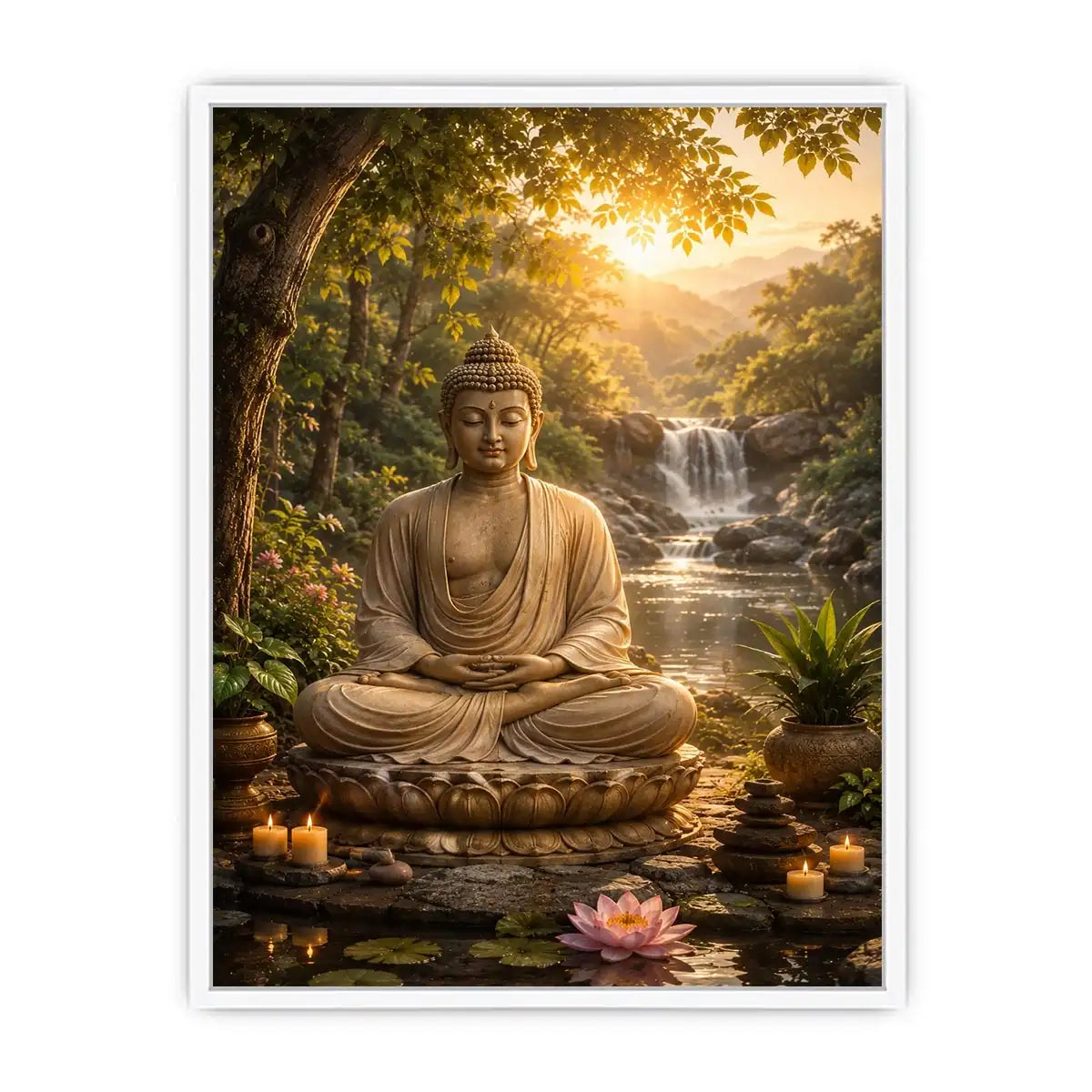   buddha meditation lotus canvas artwork