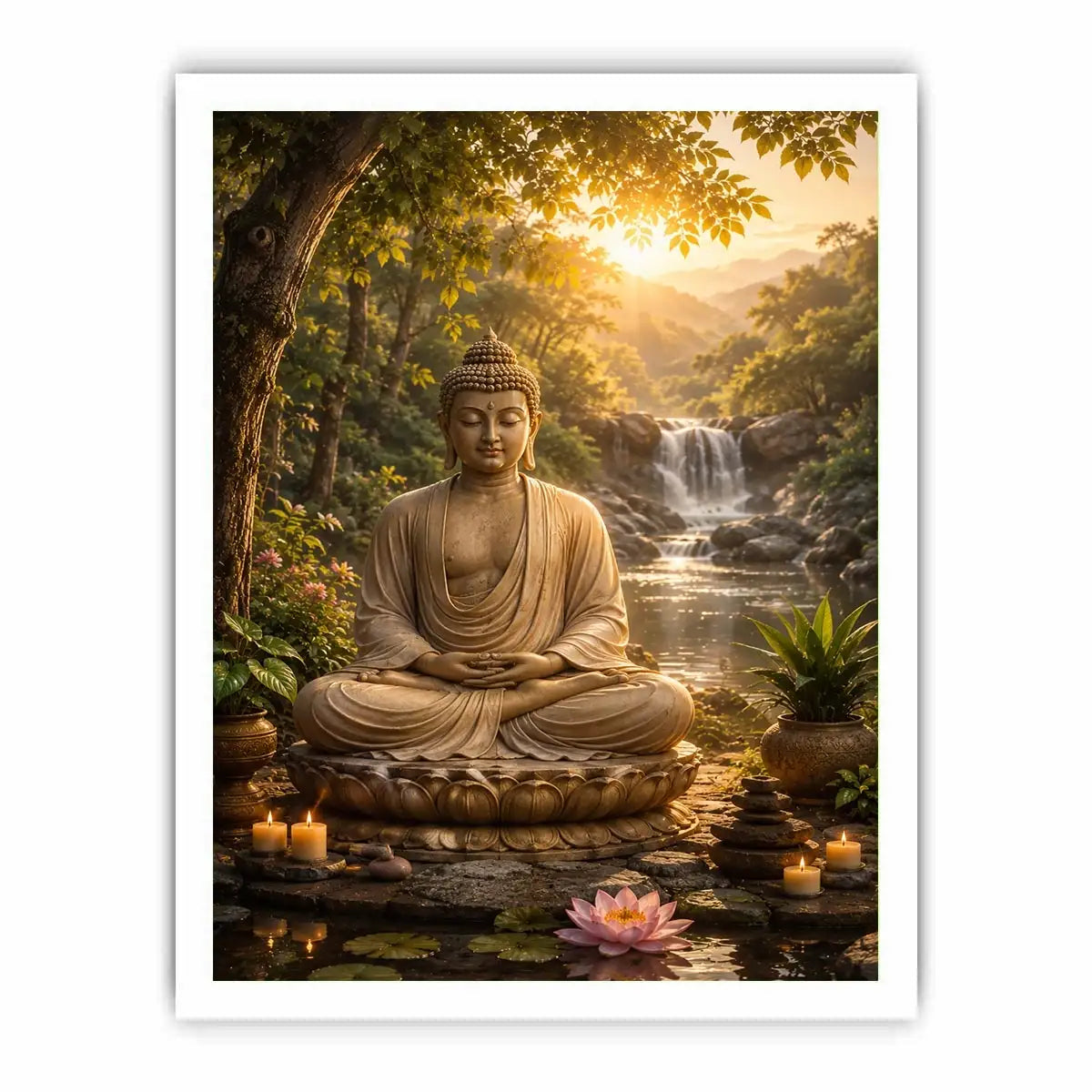   buddha meditation lotus canvas artwork