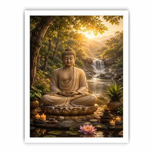   buddha meditation lotus canvas artwork