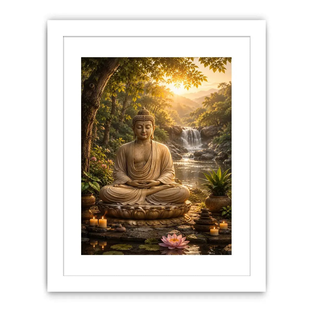   buddha meditation lotus canvas artwork