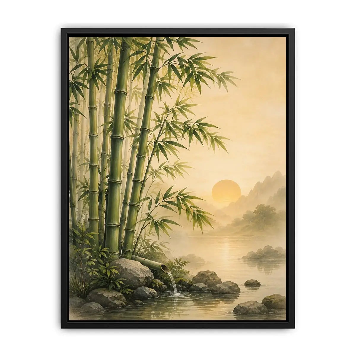   asian bamboo landscape bedroom canvas art