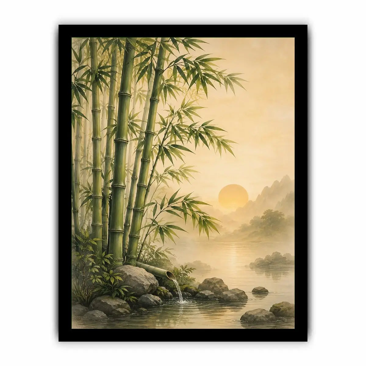   asian bamboo landscape bedroom canvas art