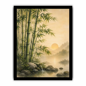   asian bamboo landscape bedroom canvas art