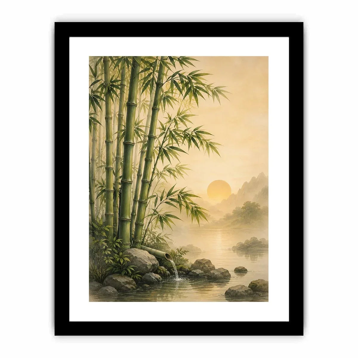   asian bamboo landscape bedroom canvas art