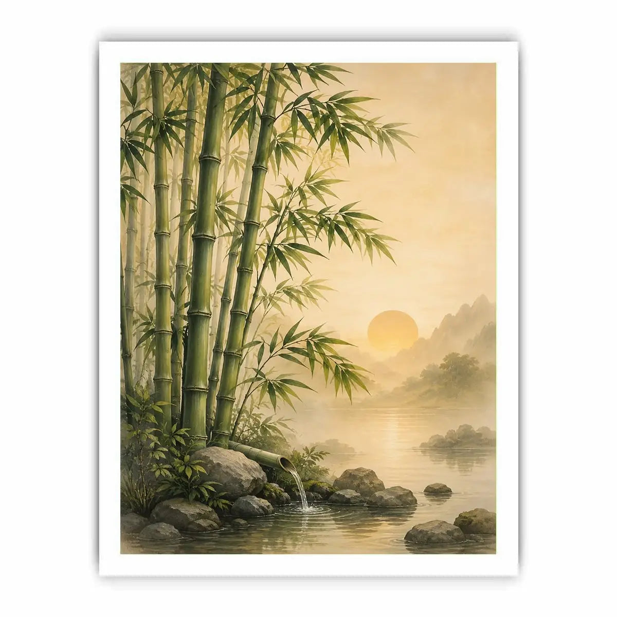   asian bamboo landscape bedroom canvas art