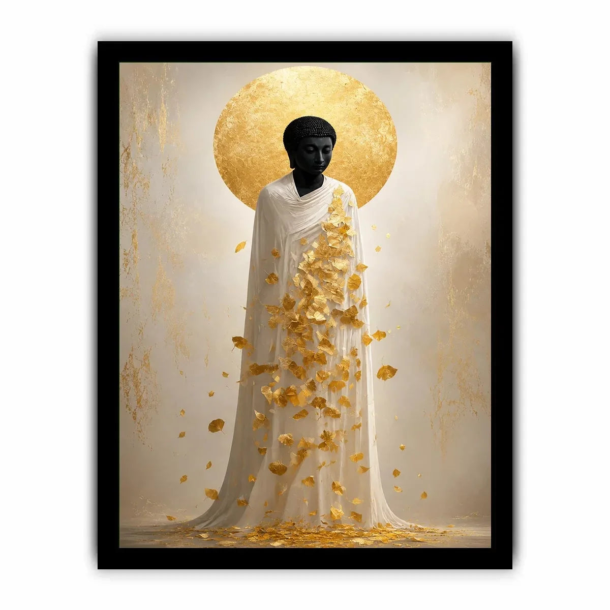   golden buddha spiritual canvas wall art