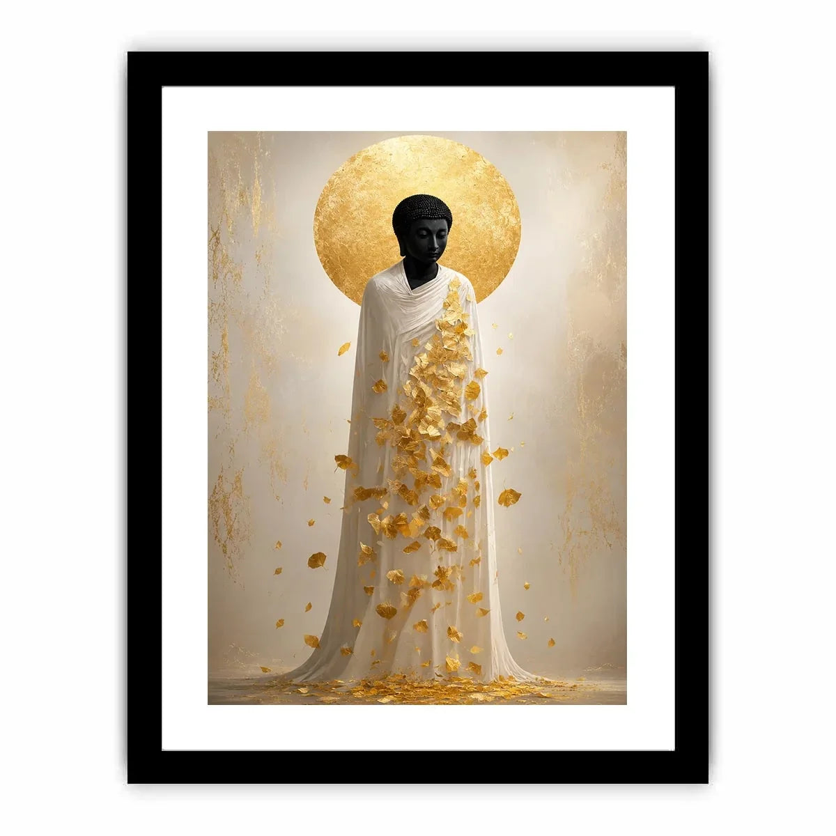   golden buddha spiritual canvas wall art