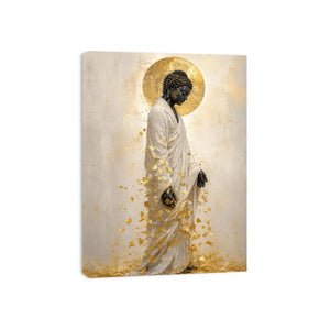   serene buddha gold leaves artwork