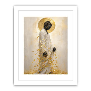   serene buddha gold leaves artwork
