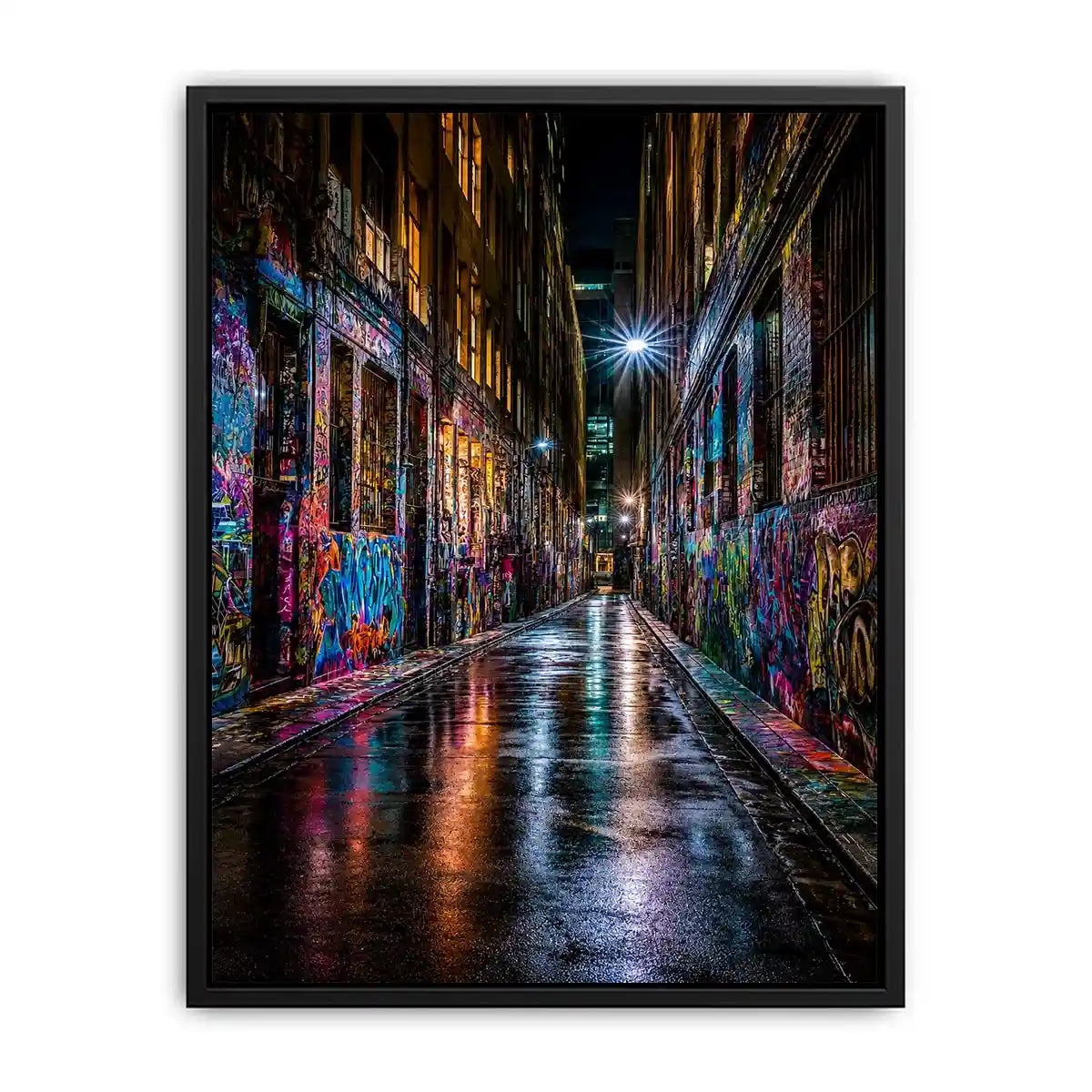   neon graffiti alley urban wall art