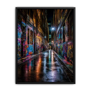   neon graffiti alley urban wall art
