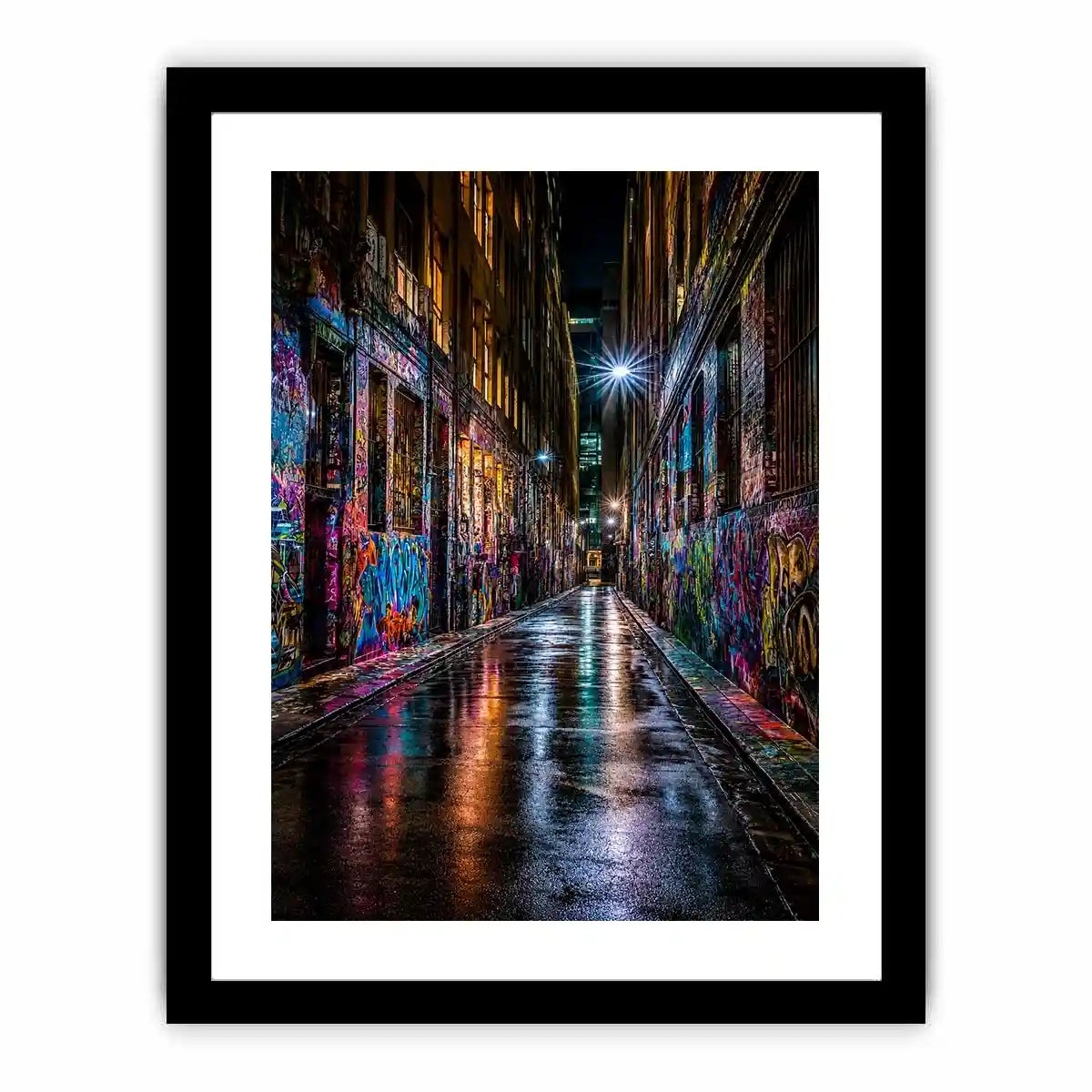   neon graffiti alley urban wall art