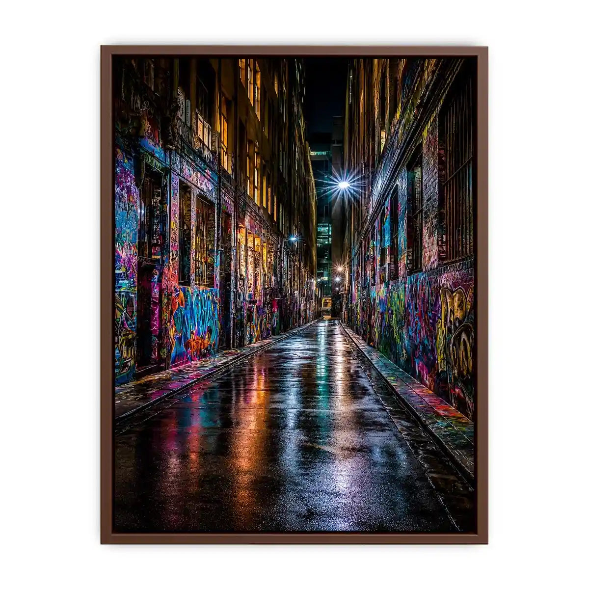   neon graffiti alley urban wall art