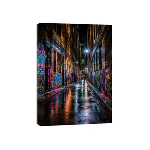   neon graffiti alley urban wall art
