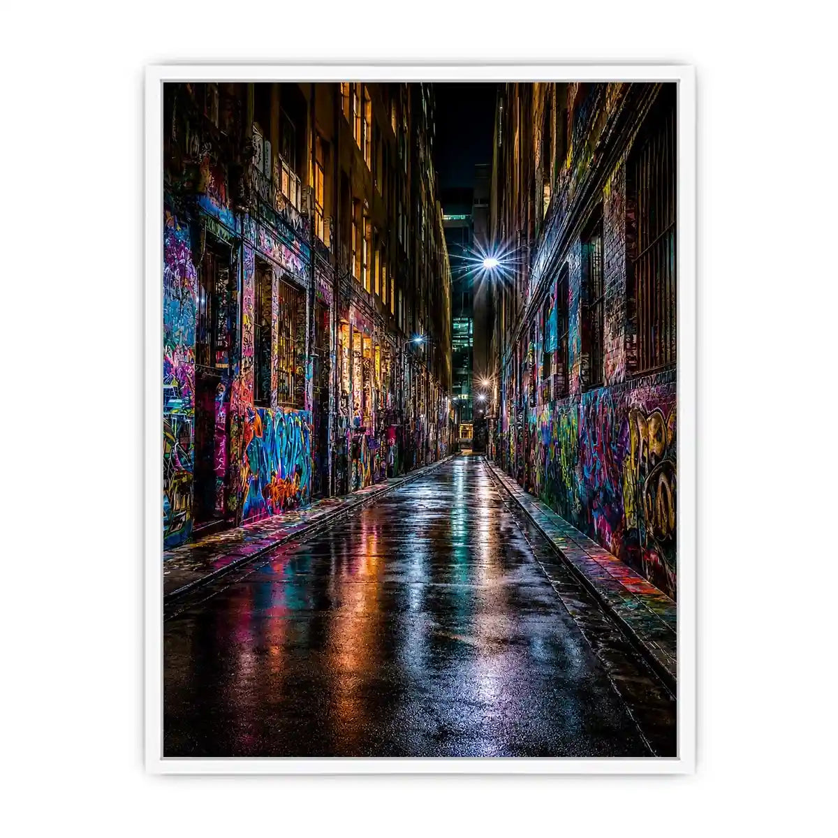   neon graffiti alley urban wall art