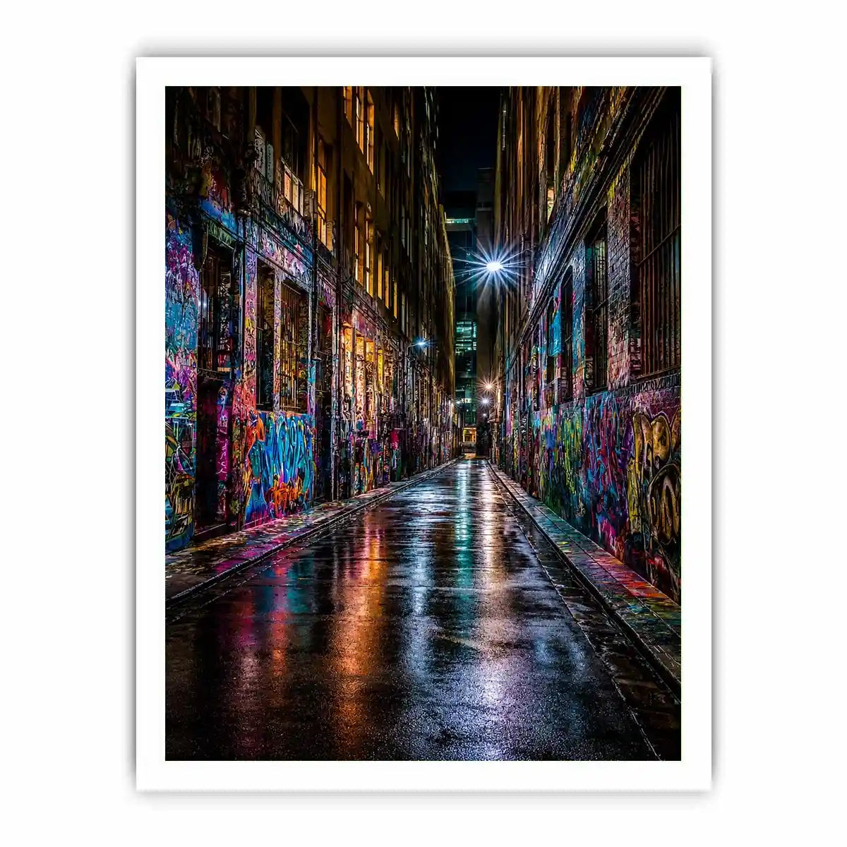   neon graffiti alley urban wall art