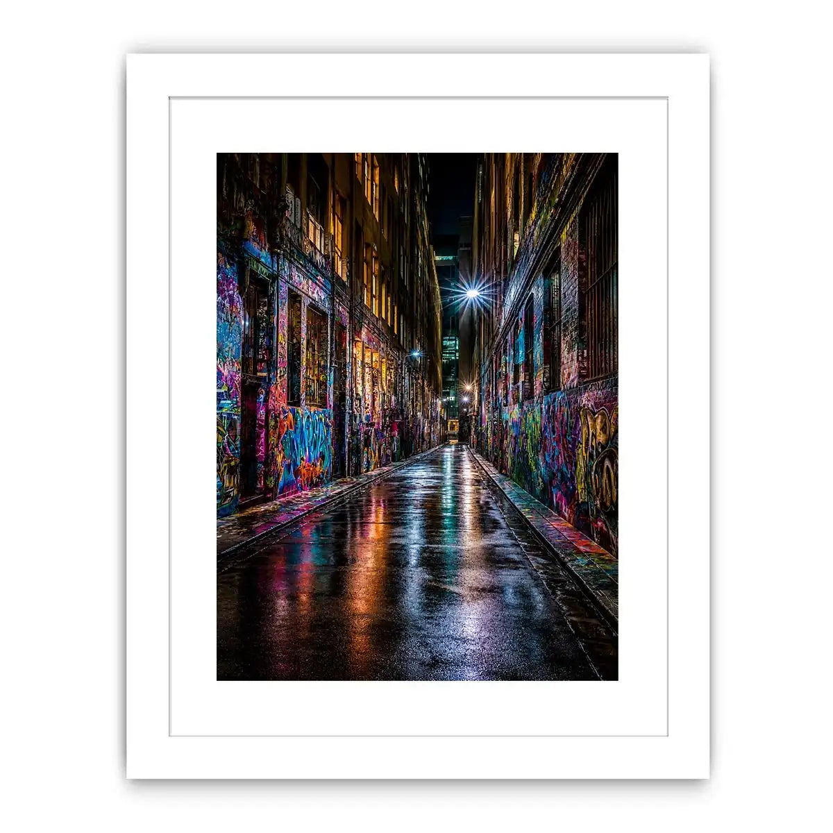   neon graffiti alley urban wall art