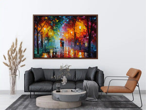   colorful rainy park canvas print