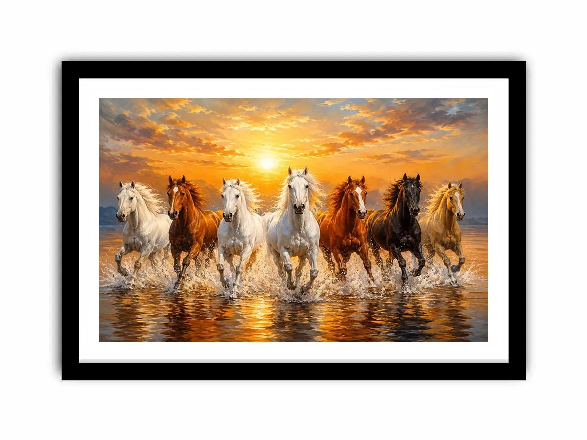   wild horses ocean canvas print