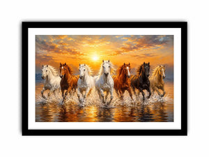   wild horses ocean canvas print