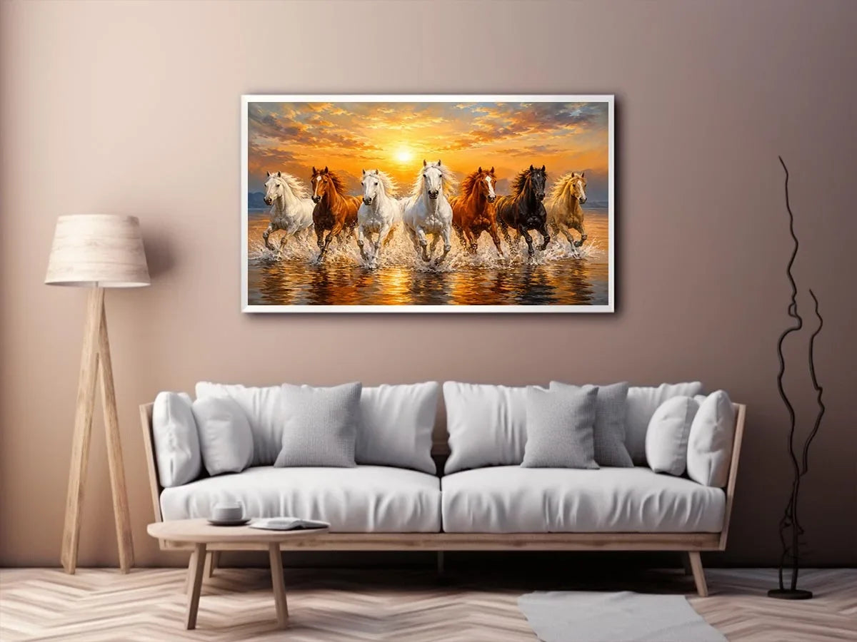   wild horses ocean canvas print
