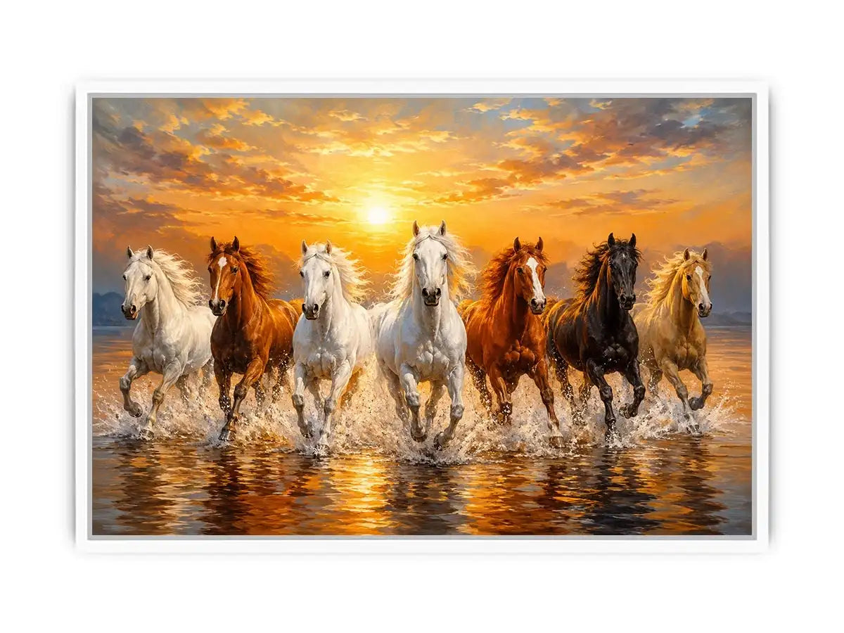   wild horses ocean canvas print
