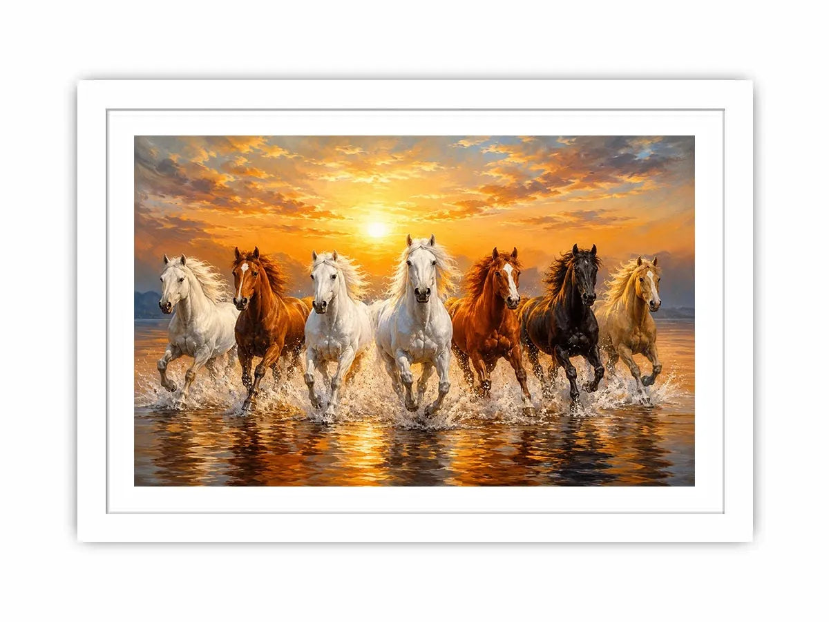   wild horses ocean canvas print