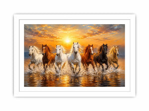   wild horses ocean canvas print