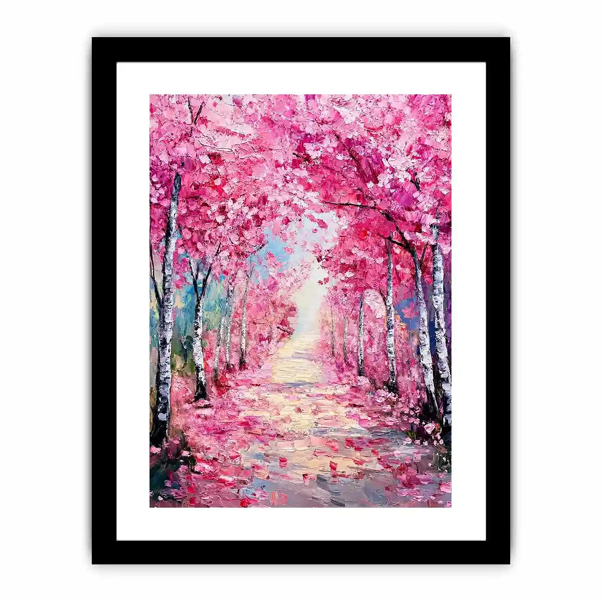   pink blossom pathway canvas print bedroom