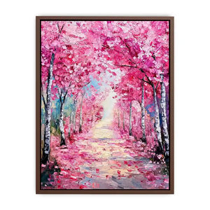   pink blossom pathway canvas print bedroom