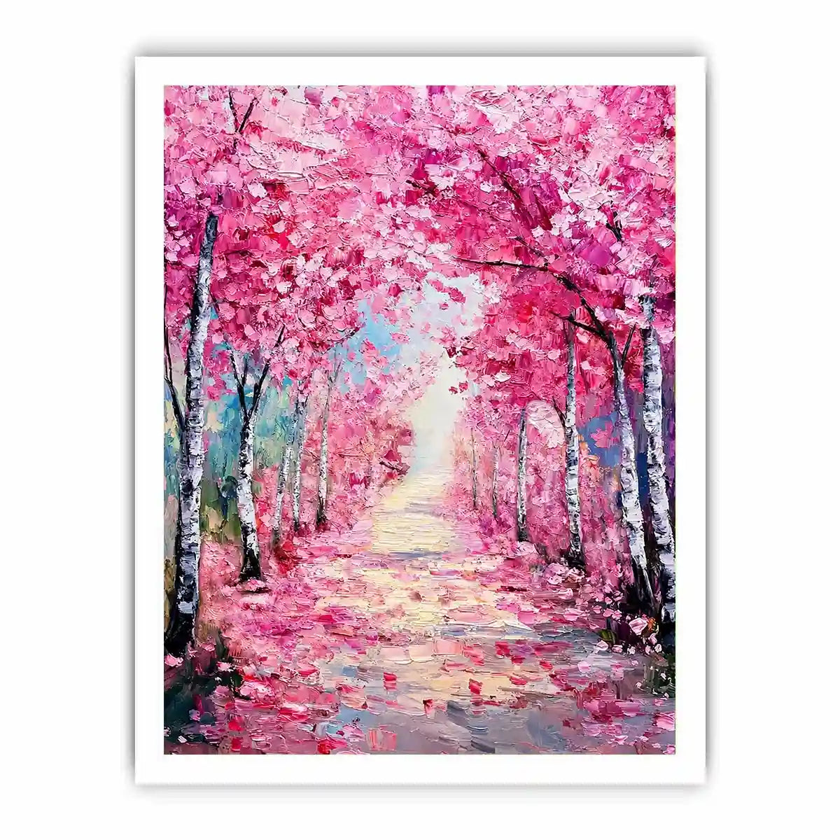   pink blossom pathway canvas print bedroom