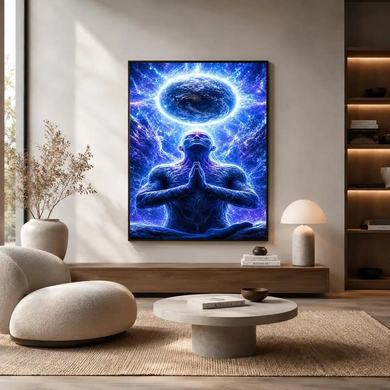   blue cosmic meditation canvas print