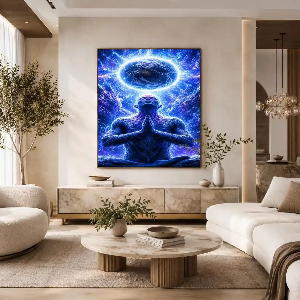   blue cosmic meditation canvas print