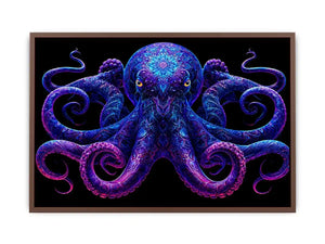   glowing octopus canvas art